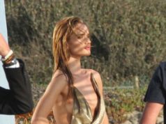 Rosie Huntington-Whiteley mahnit me format e saj në plazhin e Kalifornisë