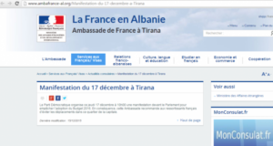 Protesta me 17 dhjetor, Ambasada Franceze paralajmeron shtetasit e saj