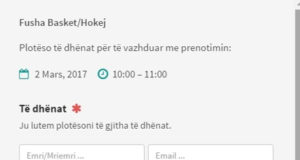 Liqeni Artificial, rezervim online per fushat