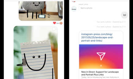 Instagram, link ne mesazhet direkt