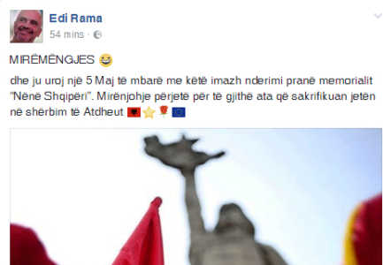 Kryeministri Rama kujton 5-majin me nje urim ne FB