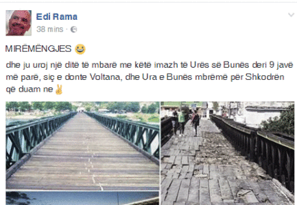 Rama uron nje dite te mbare me nje “thumbim” ndaj Voltana Ademit