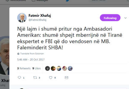 Xhafaj: Ekspertet e FBI se shpejti ne Tirane